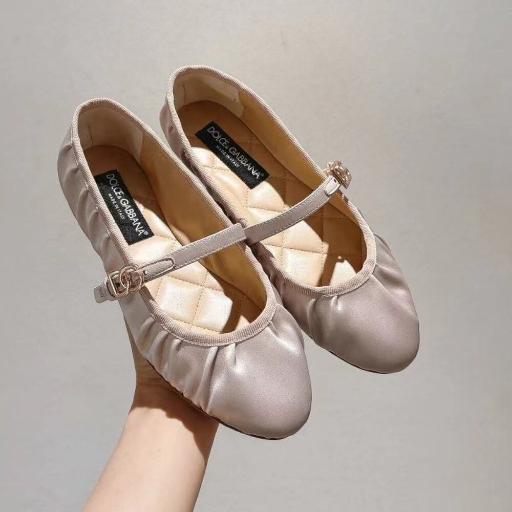 Dolce & Gabbana Blush Pink Mary Jane Ballet Flats